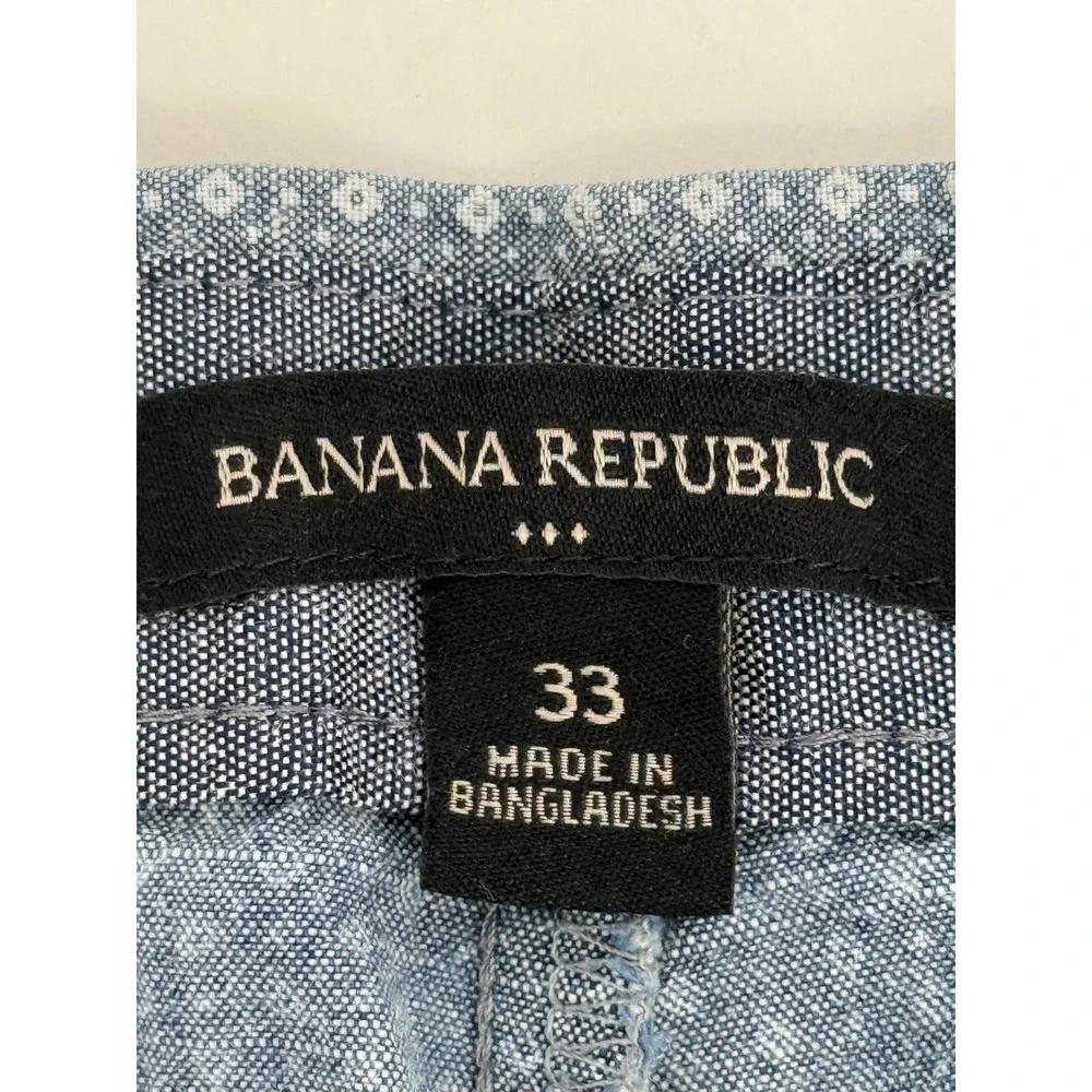 Banana Republic Mens Blue White Geometric Medallion Print‎ Cotton Shorts Sz 33